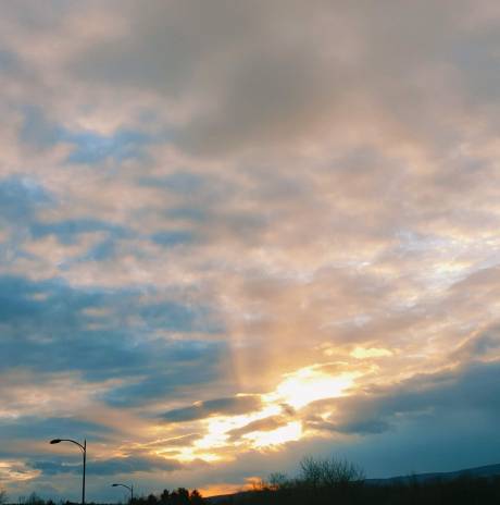 Frozen Sunset over Ithaca College, South Hill, Ithaca NY